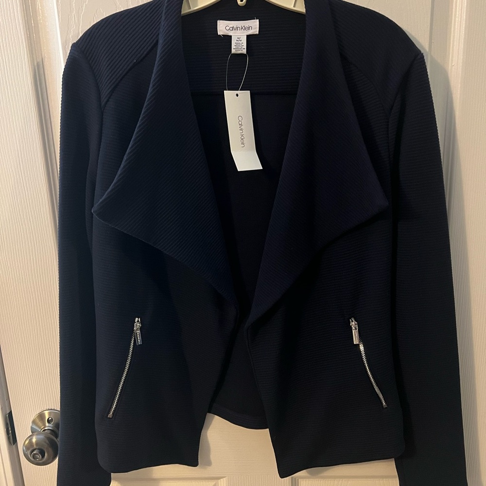 Calvin Klein Women's Navy Jacket relaxed blazer Medium - Picture 3 of 6